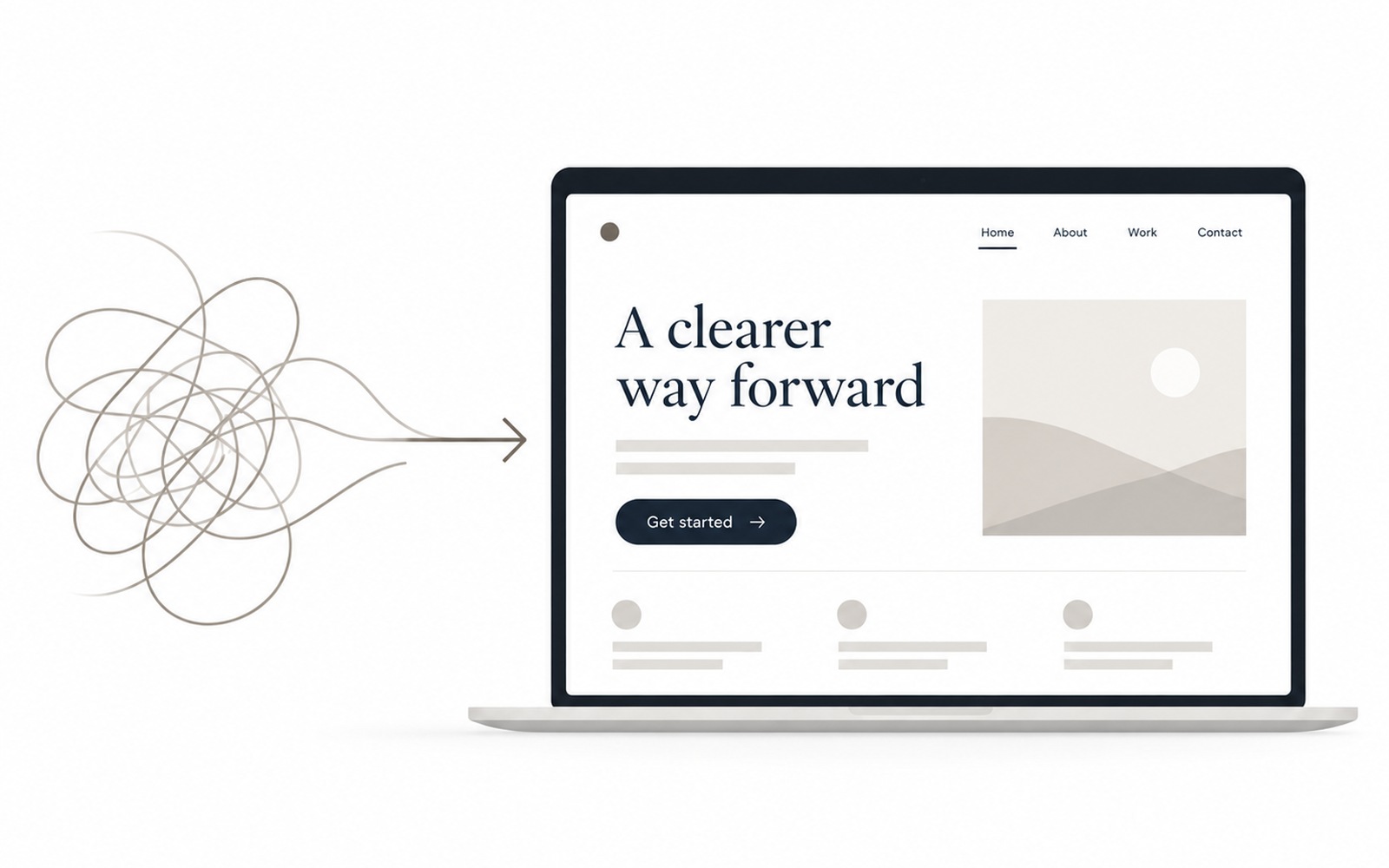Klar strukturierte Website auf einem Laptop als Beispiel für verständliches Webdesign